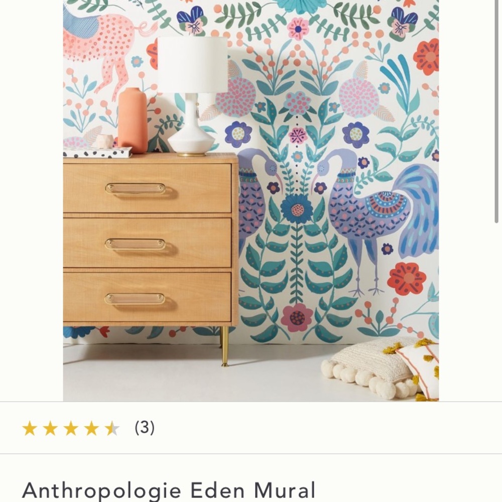 NWT Sold out Anthropologie eden mural